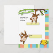 Uitnodiging voor Baby shower van apen (Voorkant / Achterkant)