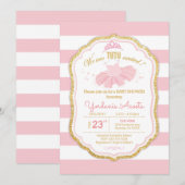 uitnodiging voor baby shower van Ballerina (Voorkant / Achterkant)