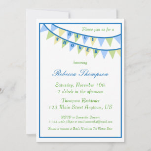 Uitnodiging voor Baby shower van banners
