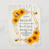 Uitnodiging voor baby shower van bijen (Voorkant / Achterkant)