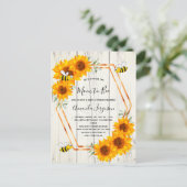 Uitnodiging voor baby shower van bijen (Staand voorkant)