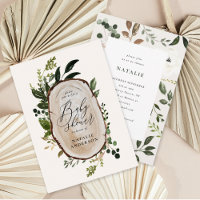 Uitnodiging voor baby shower van bijtende houten p