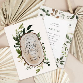 Uitnodiging voor baby shower van bijtende houten p