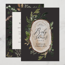 Uitnodiging voor baby shower van bijtende houten p