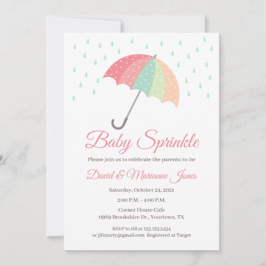 Uitnodiging voor Baby shower van de overvloed Het  (Voorkant)