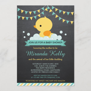 Uitnodiging voor Baby shower van Duck/Rubber Duck