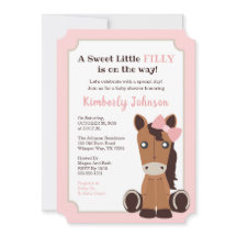 Uitnodiging voor Baby shower van Horse Girl