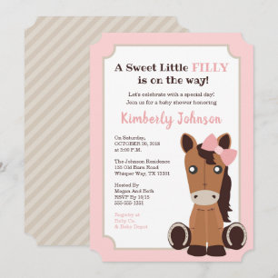 Uitnodiging voor Baby shower van Horse Girl