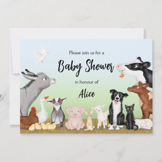 Uitnodiging voor baby shower van juffelkasten (Voorkant)