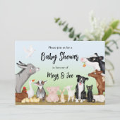 Uitnodiging voor baby shower van juffelkasten (Staand voorkant)