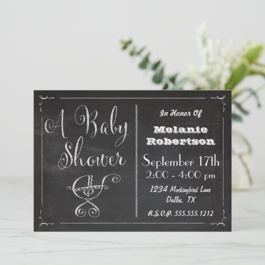 Uitnodiging voor Baby shower van karkassen (Staand voorkant)