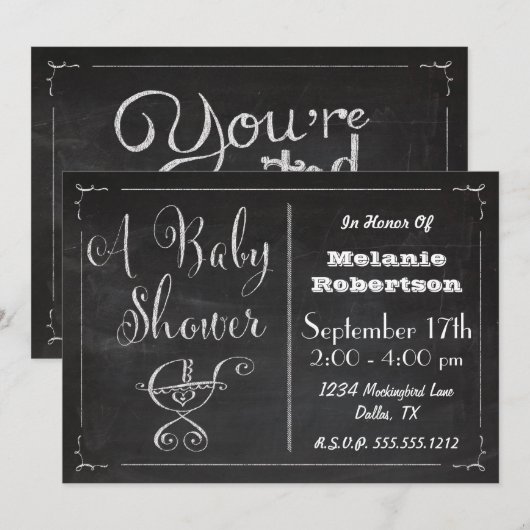 Uitnodiging voor Baby shower van karkassen (Voorkant / Achterkant)