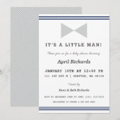 Uitnodiging voor Baby shower van kleine Mannen (Voorkant / Achterkant)