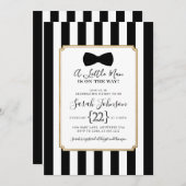 Uitnodiging voor Baby shower van kleine Mannen (Voorkant / Achterkant)