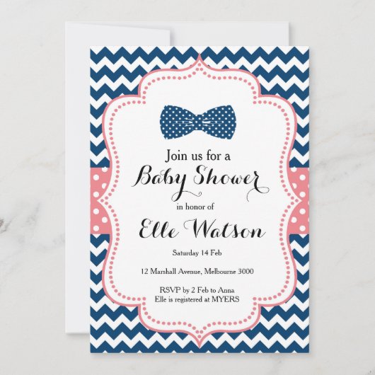 Uitnodiging voor Baby shower van kleine Mannen (Voorkant)