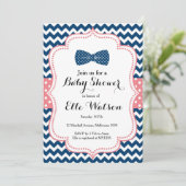 Uitnodiging voor Baby shower van kleine Mannen (Staand voorkant)