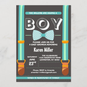 Uitnodiging voor Baby shower van kleine Mannen