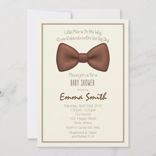 Uitnodiging voor Baby shower van kleine Mannen (Voorkant)