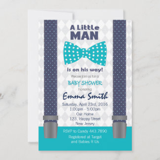 Uitnodiging voor Baby shower van kleine Mannen
