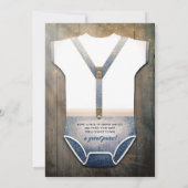 Uitnodiging voor Baby shower van kleine Mannen | D (Achterkant)