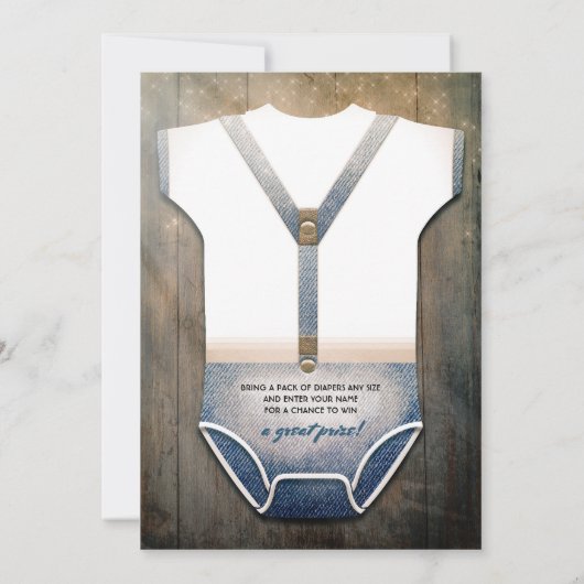 Uitnodiging voor Baby shower van kleine Mannen | D (Achterkant)