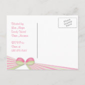 Uitnodiging voor Baby shower van lint en strepen (Achterkant)