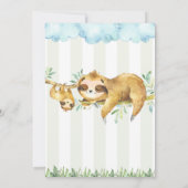 Uitnodiging voor Baby shower van Luiaard (Achterkant)