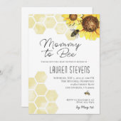 Uitnodiging voor Baby shower van mama tot bijen (Voorkant / Achterkant)