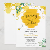 Uitnodiging voor Baby shower van mama tot bijen (Voorkant / Achterkant)