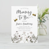 Uitnodiging voor Baby shower van mama tot bijen (Staand voorkant)