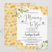 Uitnodiging voor Baby shower van mama tot bijen (Voorkant / Achterkant)