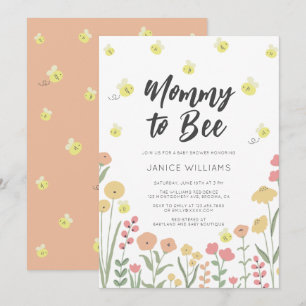 Uitnodiging voor Baby shower van mama tot bijen