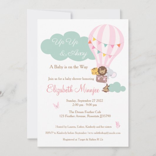 Uitnodiging voor Baby shower van oerwouden van air (Voorkant)