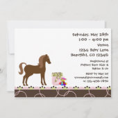 Uitnodiging voor Baby shower van paarden voor meis (Achterkant)