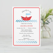 Uitnodiging voor Baby shower van papier (Staand voorkant)