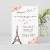 Uitnodiging voor Baby shower van Parijs (Staand voorkant)