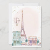 Uitnodiging voor Baby shower van Parijs (Achterkant)