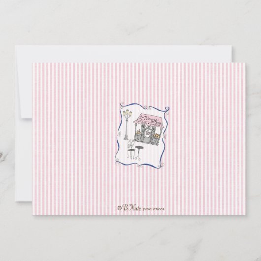 Uitnodiging voor Baby shower van Parijs (Achterkant)