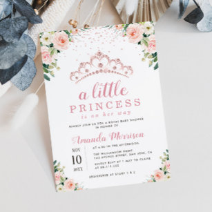 uitnodiging voor baby shower van prinses floral