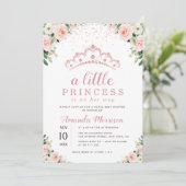 uitnodiging voor baby shower van prinses floral (Staand voorkant)