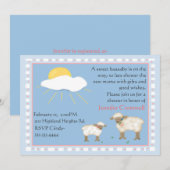 Uitnodiging voor baby shower van schapen (Voorkant / Achterkant)