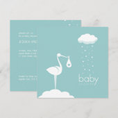 Uitnodiging voor Baby shower van Stork Delivery Bo (Voorkant / Achterkant)