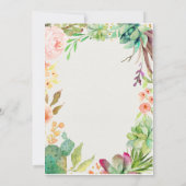 Uitnodiging voor baby shower van succulente cactus (Achterkant)