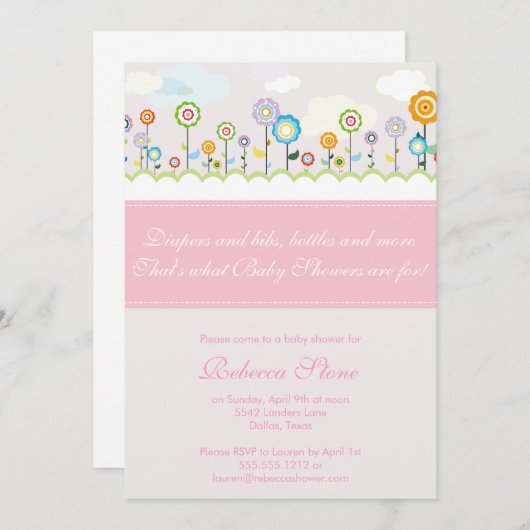 uitnodiging voor baby shower van tuinbouwgewassen (Voorkant / Achterkant)