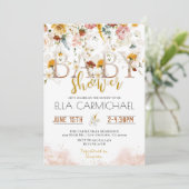 Uitnodiging voor Baby shower van tuinen (Staand voorkant)