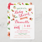 Uitnodiging voor Baby shower van tuinen (Voorkant / Achterkant)