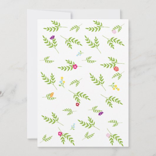 Uitnodiging voor Baby shower van tuinen (Achterkant)