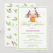 Uitnodiging voor Baby shower van tuinen (Voorkant / Achterkant)