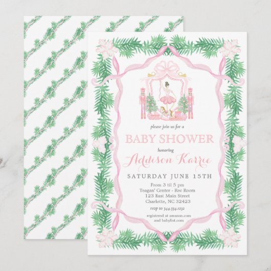 Uitnodiging voor Baby shower van voedingskraker (Voorkant / Achterkant)