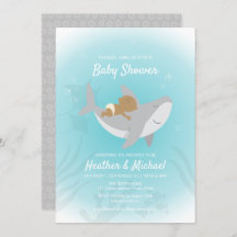Uitnodiging voor Baby shower van zoete haaien